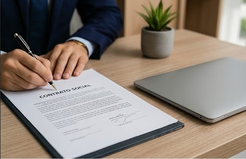 Assinatura de contrato social para abertura de empresa